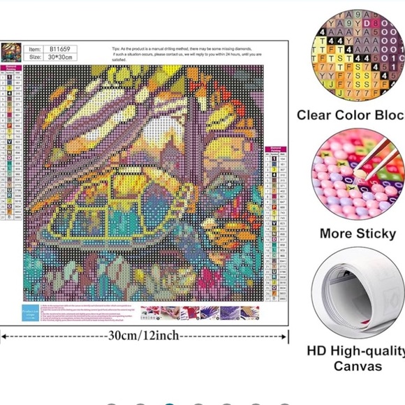Turtle Diamond Art Kits for Adults Beginners, Stained Glass Diamond DIY Kit - Picture 3 of 4